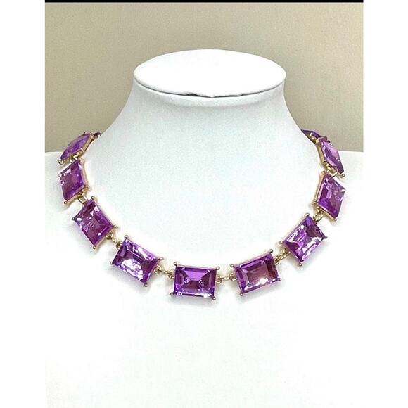 NEW Chunky 16" 18" 20" Necklace Purple Amethyst Rhinestone Daus Inspired M10 - Picture 1 of 5